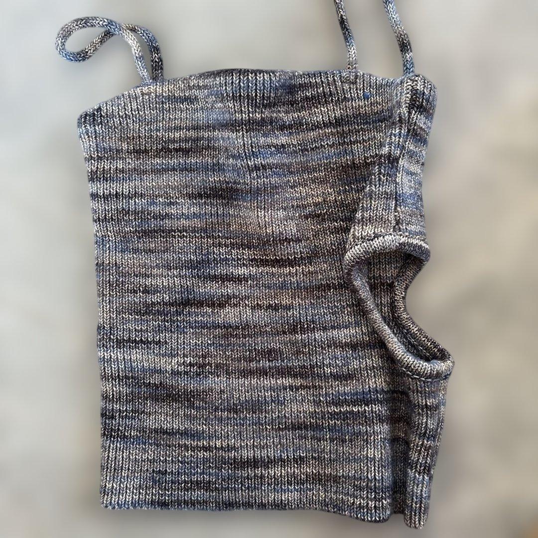 【新品】CLANE MIX BORDER SIDE HOLE KNIT TOPS