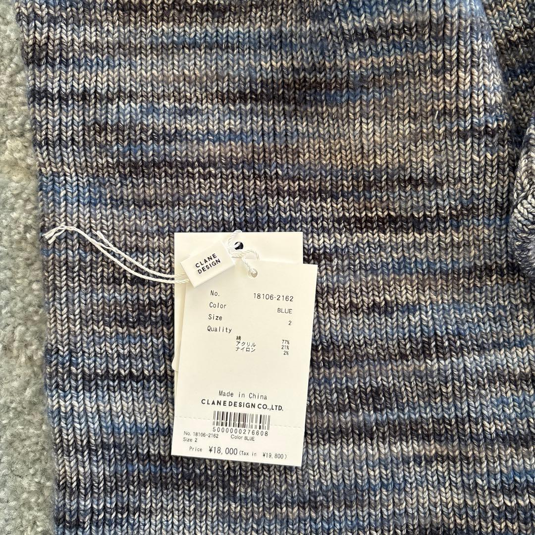 【新品】CLANE MIX BORDER SIDE HOLE KNIT TOPS