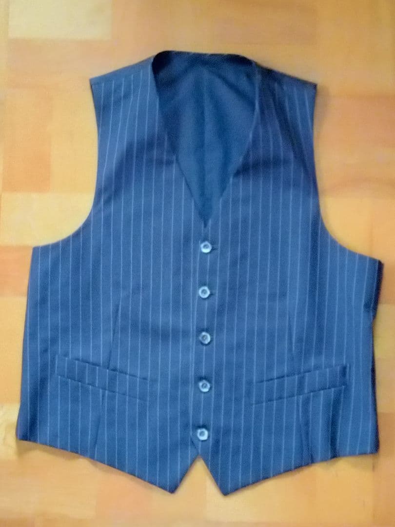 オーダーメイド スーツ スリーピース ダークブラウン ストライプ柄 L XL