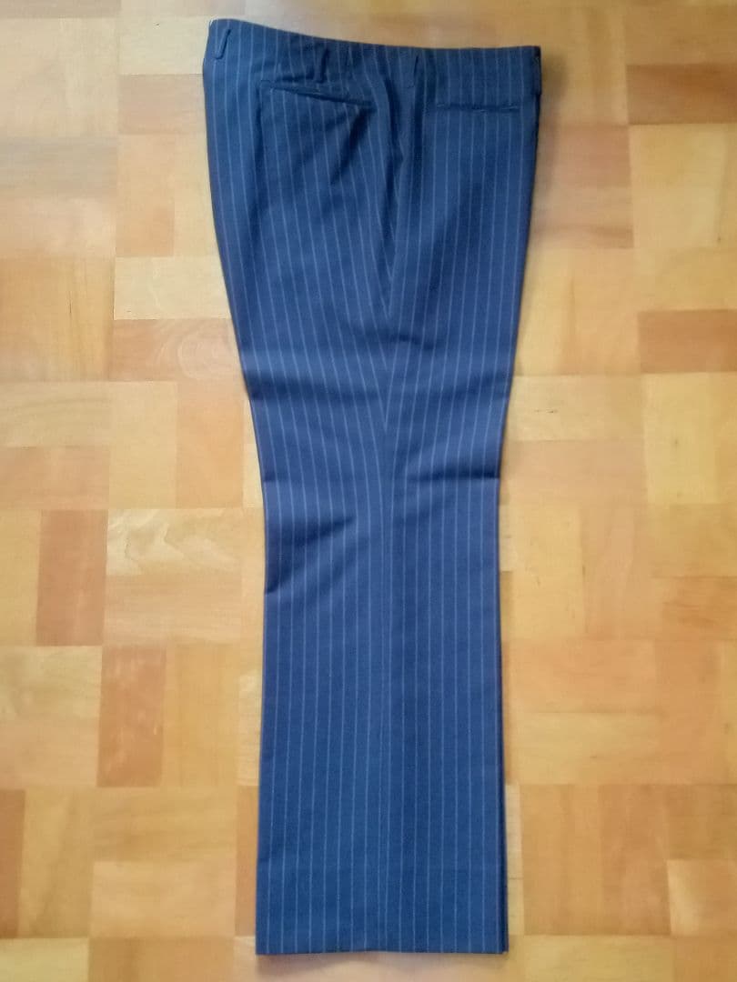 オーダーメイド スーツ スリーピース ダークブラウン ストライプ柄 L XL