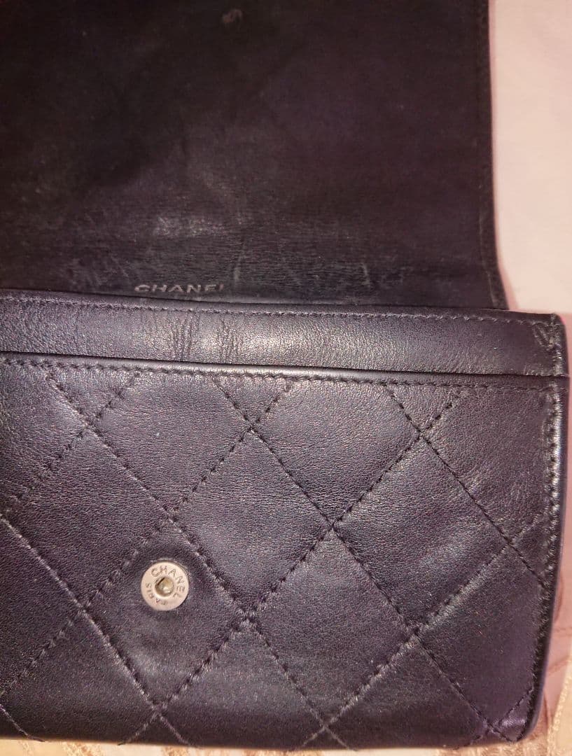 CHANEL シャネル カンボン 黒 キルティング 財布
