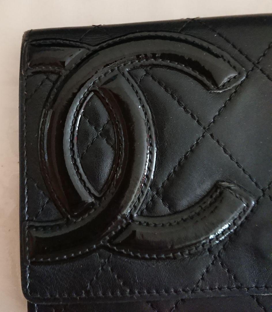 CHANEL シャネル カンボン 黒 キルティング 財布