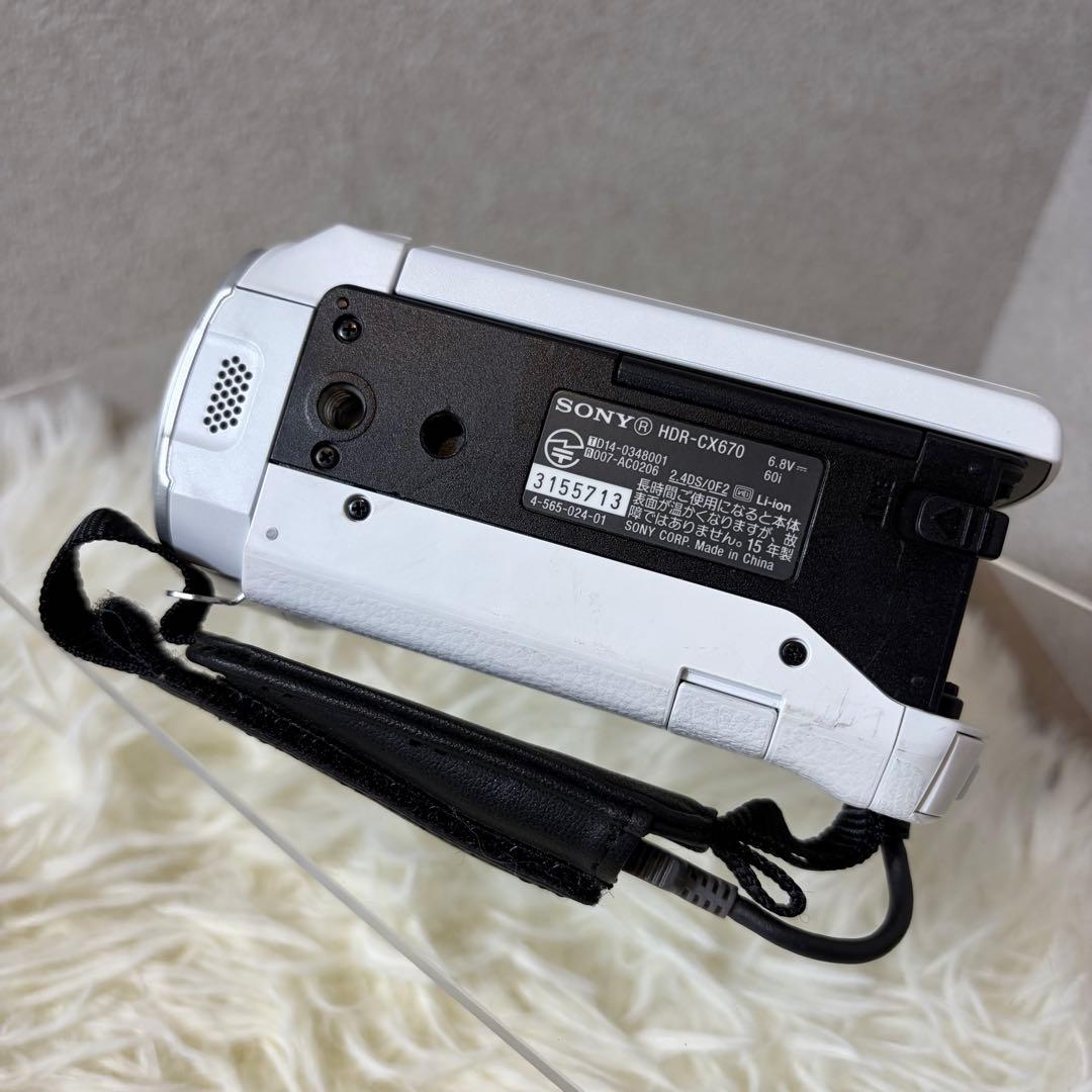 【美品】SONY HDR-CX470 ハンディカムビデオカメラ 本体 ホワイト