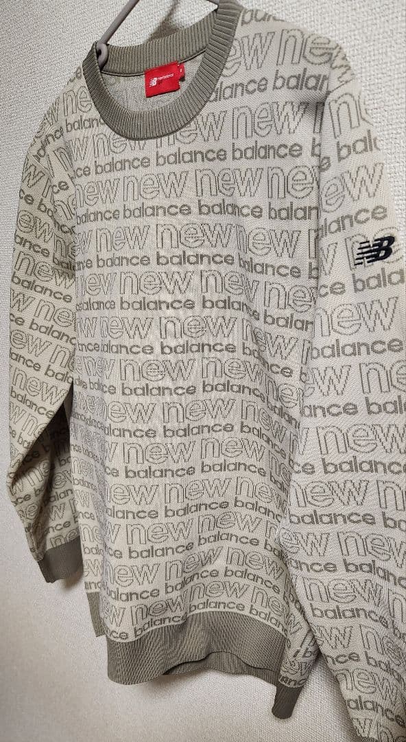new balance golf ロゴ総柄クルーネックニットセーター L 美品