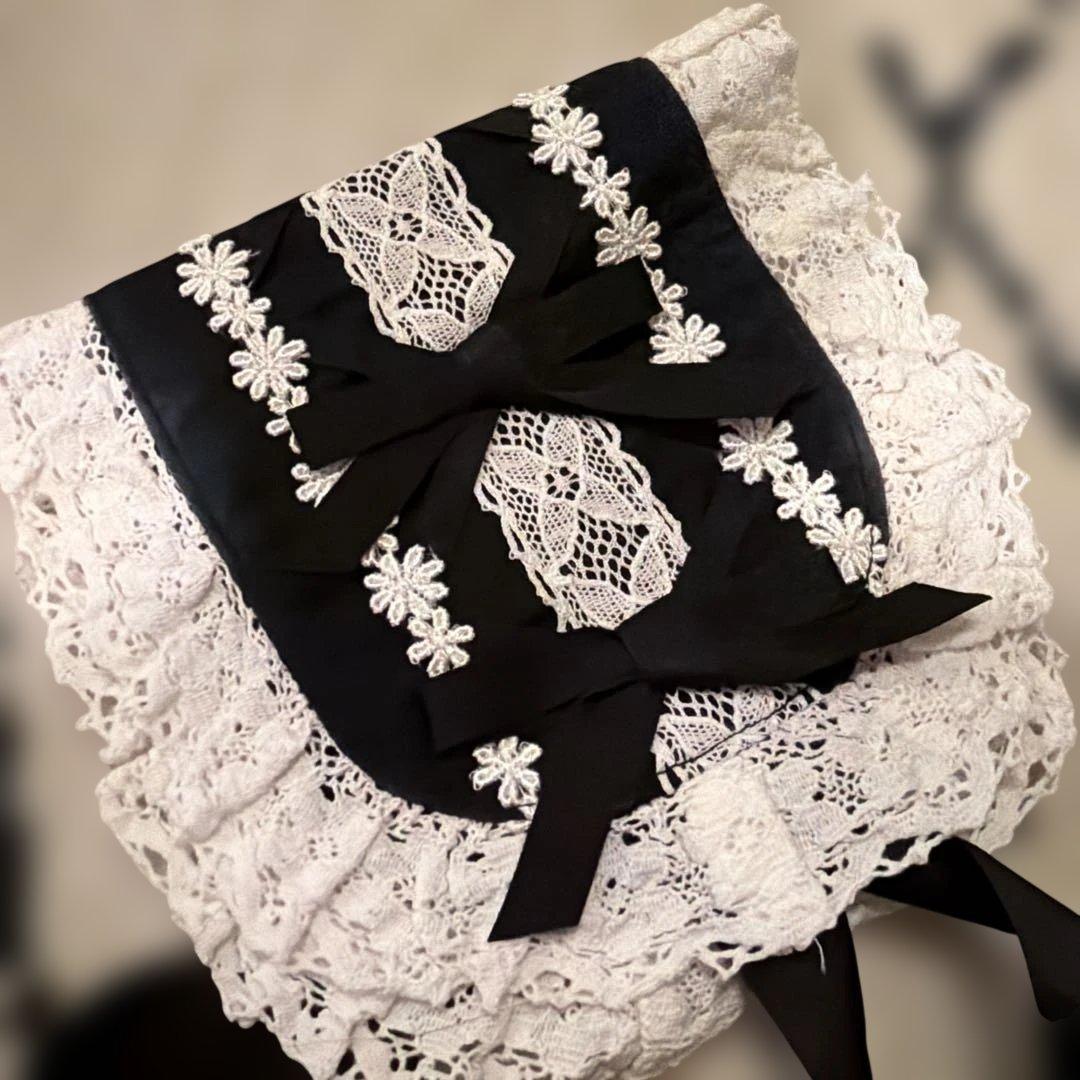 angelic pretty 初期タグ　ヘッドドレス　白黒　懐古ローリータ