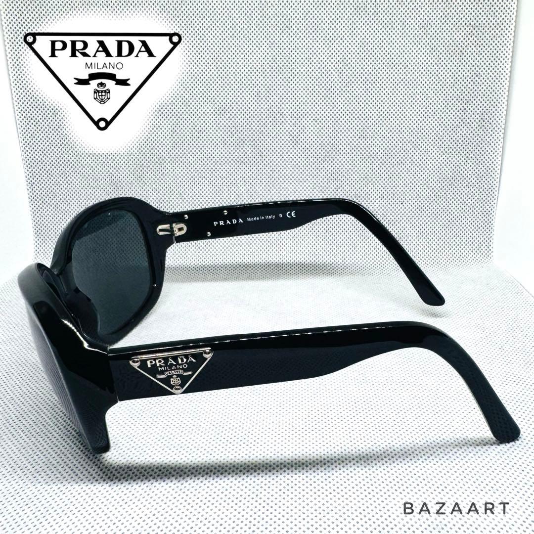 PRADA プラダ サングラス SPR10M 三角メタルロゴ 黒 ブラック