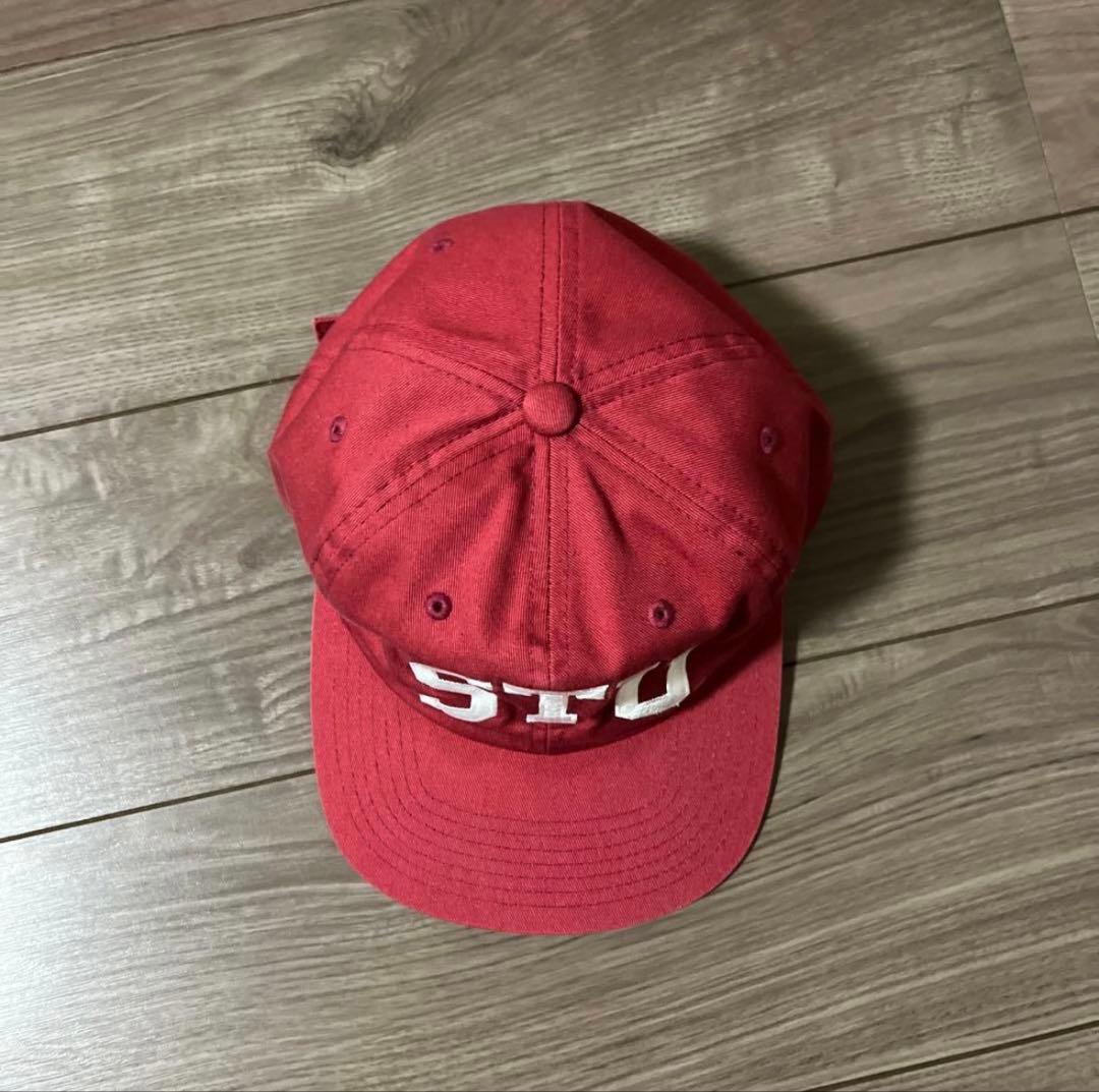 STUSSY STU ARCH STRAPBACK CAP バーガンディー