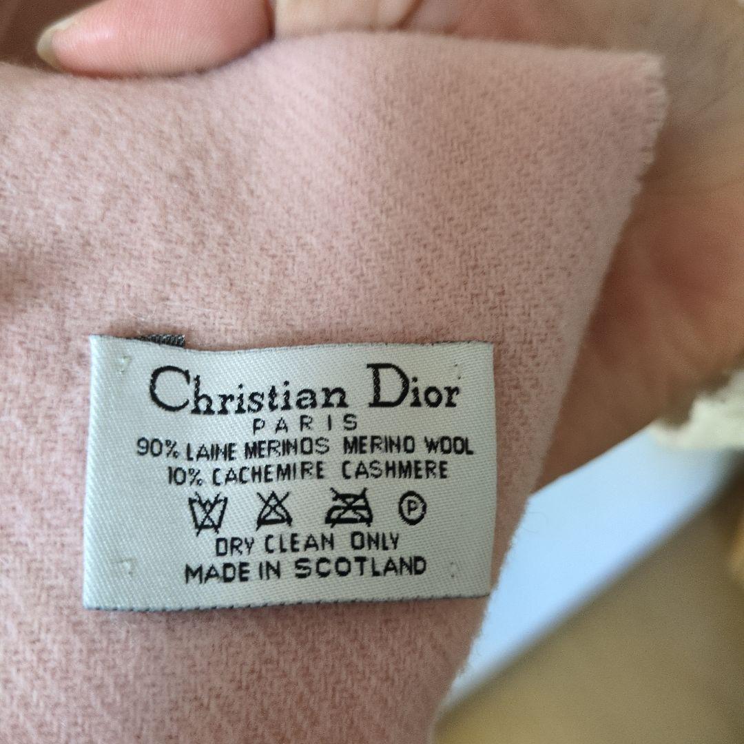 ChristianDior　ピンク マフラー フリンジ付き
