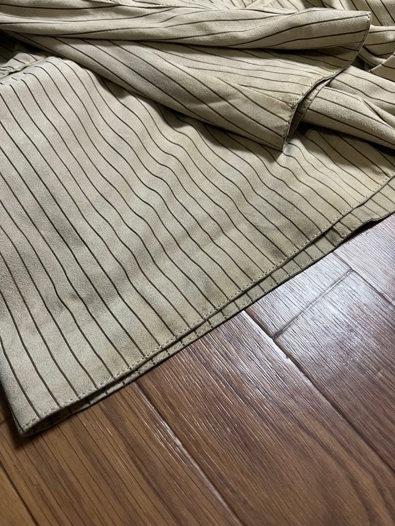 アルマーニコレツォーニ 山羊革 スエード レザー ジャケット ストライプ 52