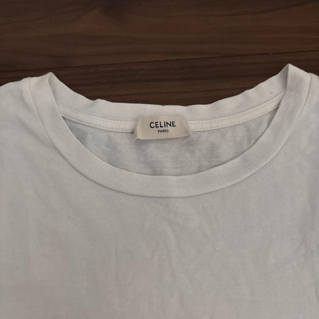 CELINE ロゴ Tシャツ Mサイズ ホワイト