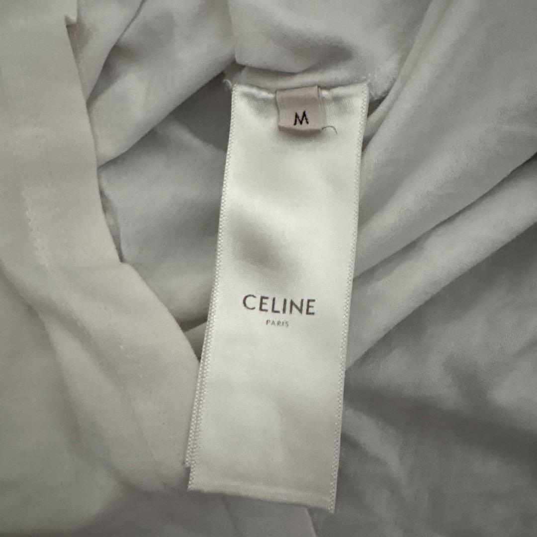 CELINE ロゴ Tシャツ Mサイズ ホワイト