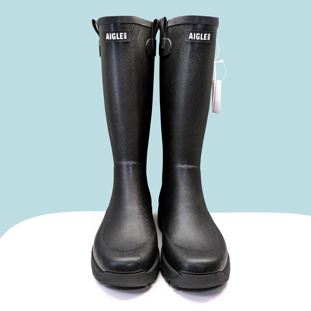【新品】AIGLE エーグル レインブーツ 長靴 ブラック 黒 23.5cm