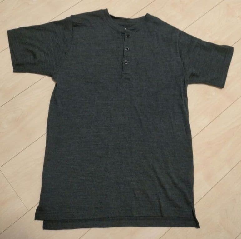 山と道 Merino Henry Neck T-Shirt ヘンリーネック M