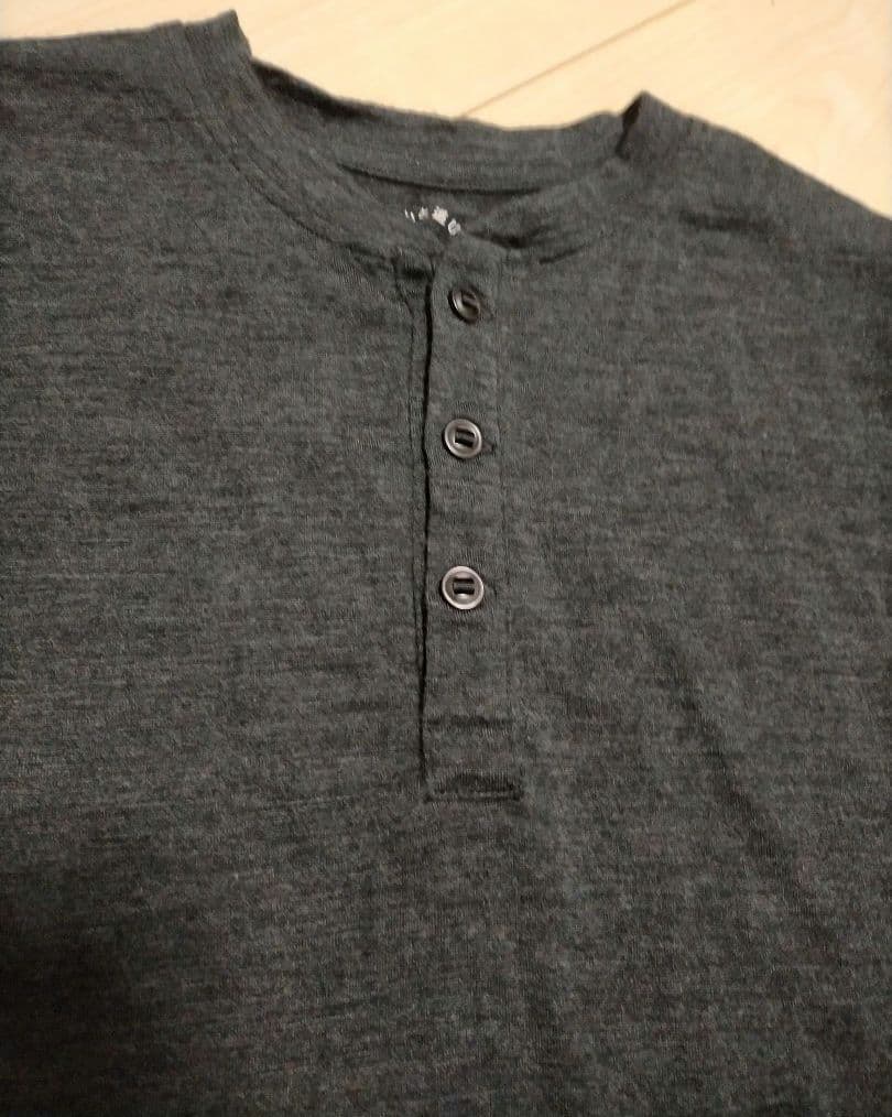 山と道 Merino Henry Neck T-Shirt ヘンリーネック M