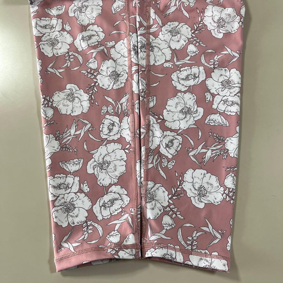 スカーラ　花柄ブラトップ＆レギンス　ピンクM