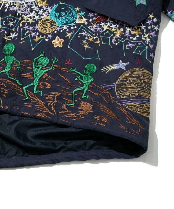 ★専用★goslowcaravan ナイロンパネル刺繍モッズコート ネイビー M