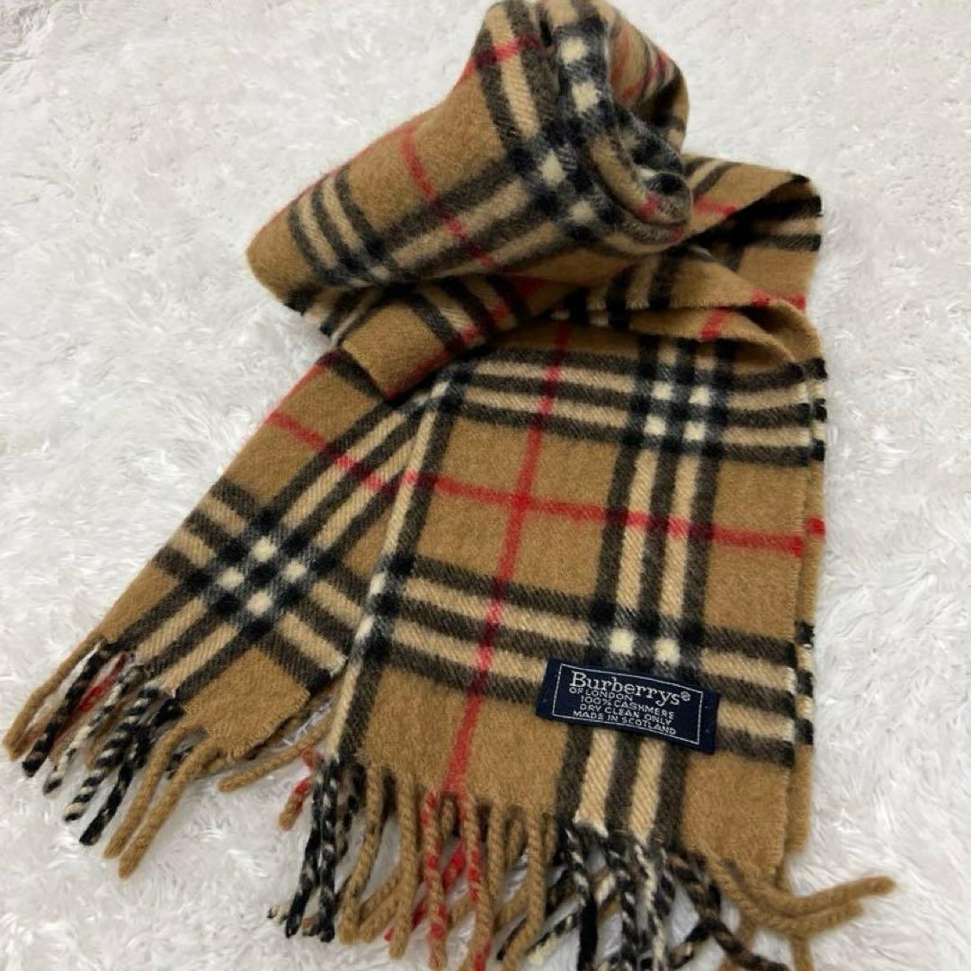 ヴィンテージ✨Burberry's カシミヤ100% マフラー　スコットランド製