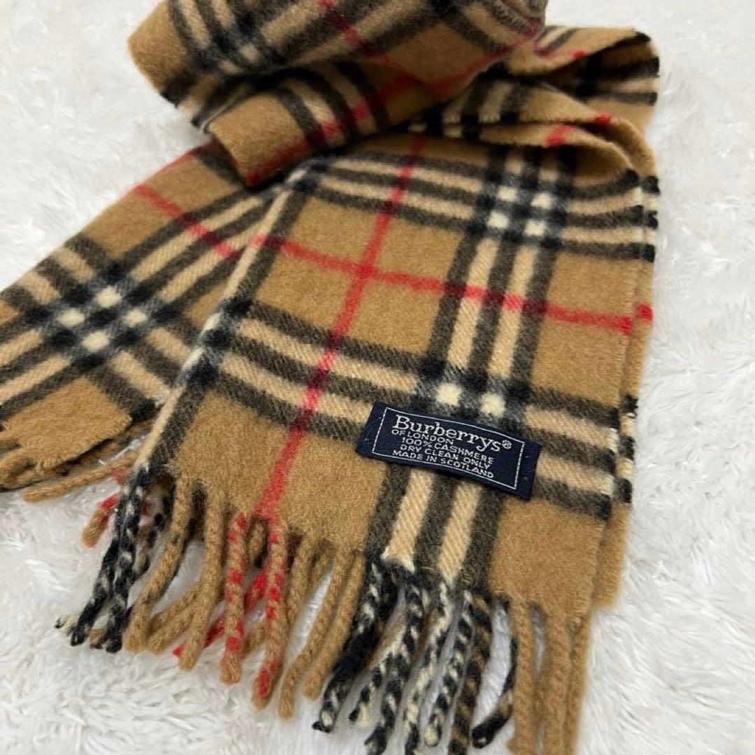 ヴィンテージ✨Burberry's カシミヤ100% マフラー　スコットランド製