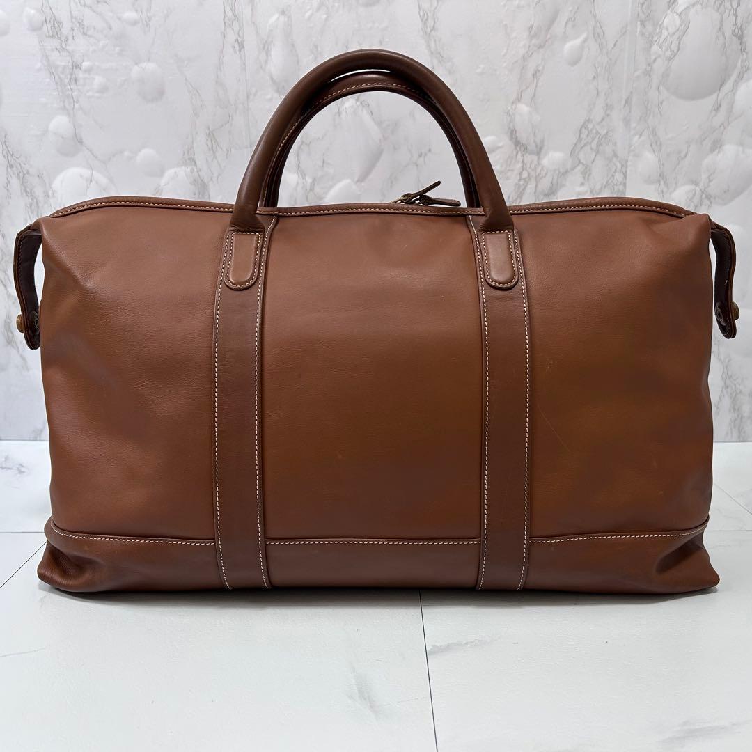 COACH 大容量 レザー ボストンバッグ ブラウン