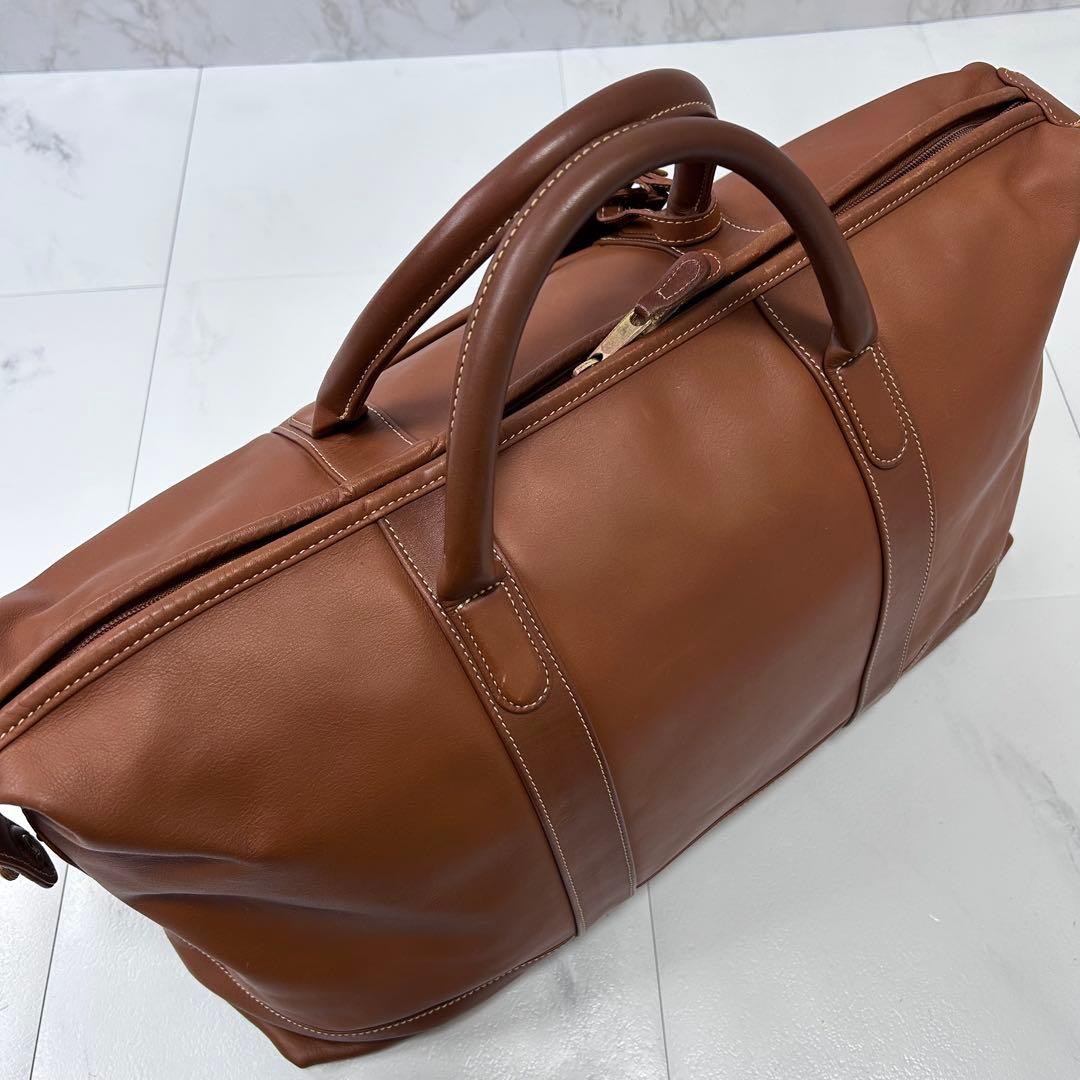 COACH 大容量 レザー ボストンバッグ ブラウン