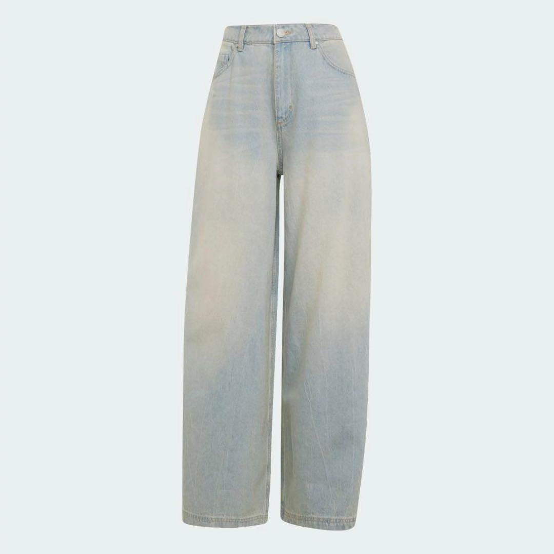 新品 adidas デニムジップパンツ 27 ウォッシュドジーンズ アディダス