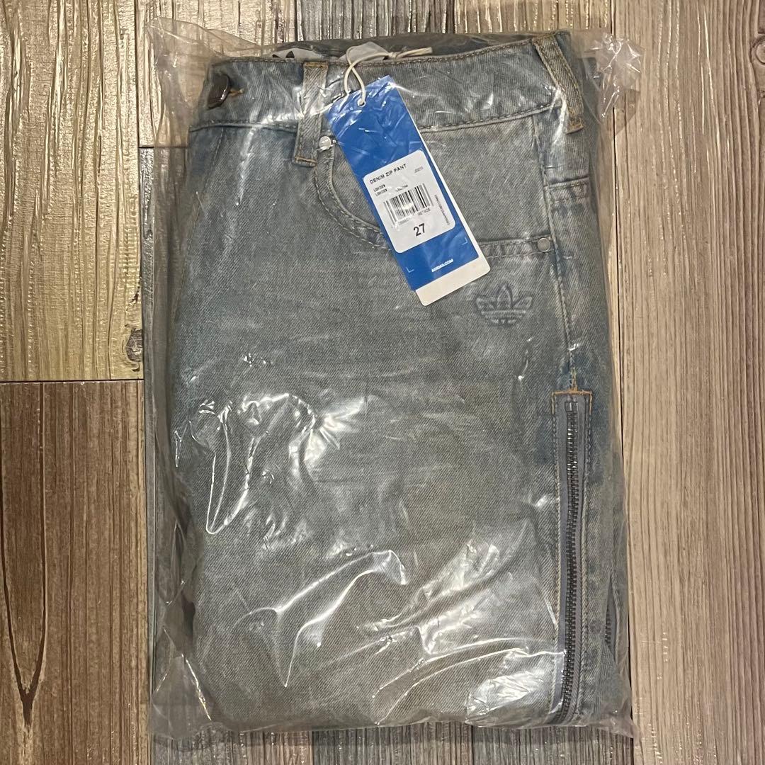 新品 adidas デニムジップパンツ 27 ウォッシュドジーンズ アディダス