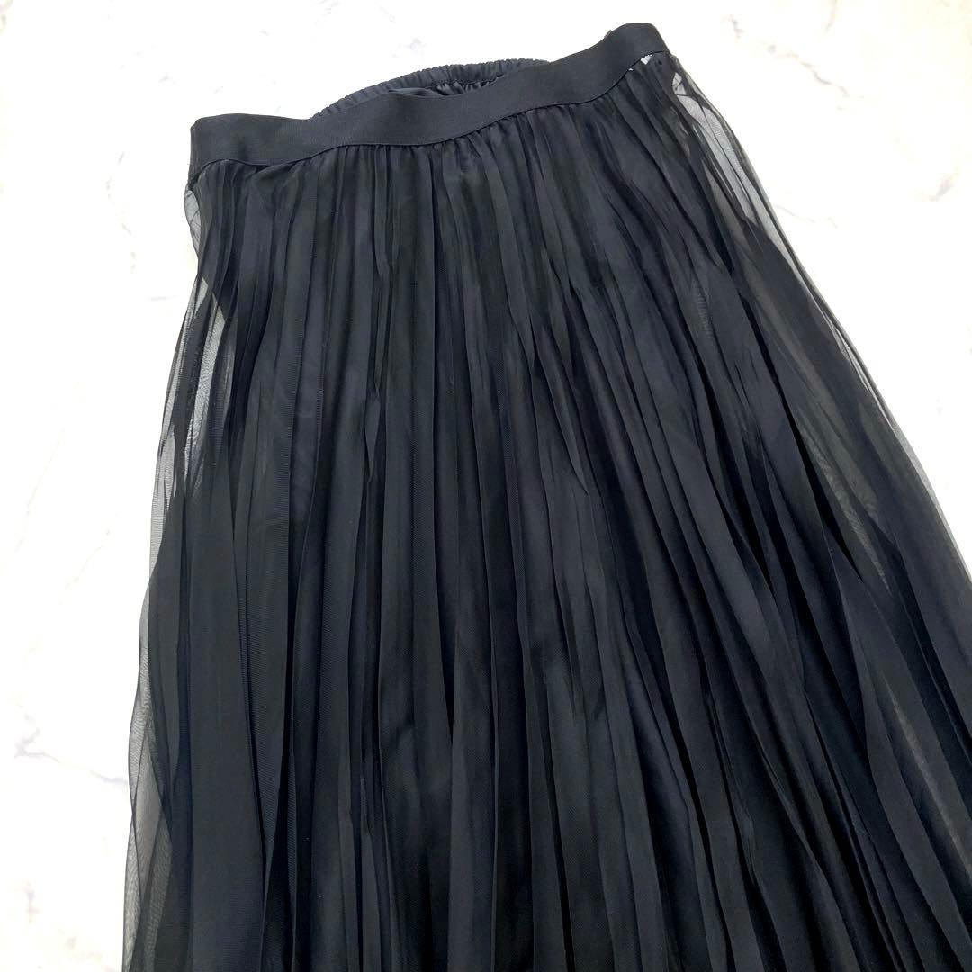 【新品未使用】ユナイテッドアローズ　シアー プリーツ スカート　ブラック　38