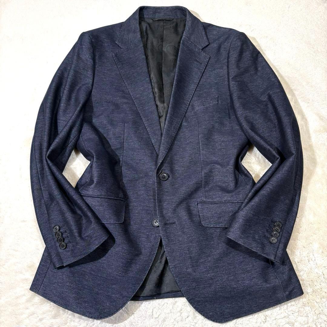 《美品》KATHARINE HAMNETT ペイズリー柄 デニム テーラードXL