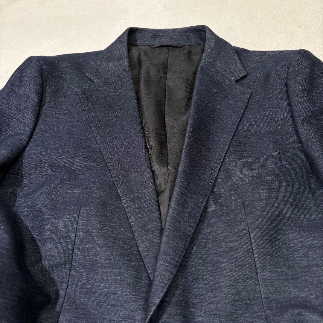 《美品》KATHARINE HAMNETT ペイズリー柄 デニム テーラードXL