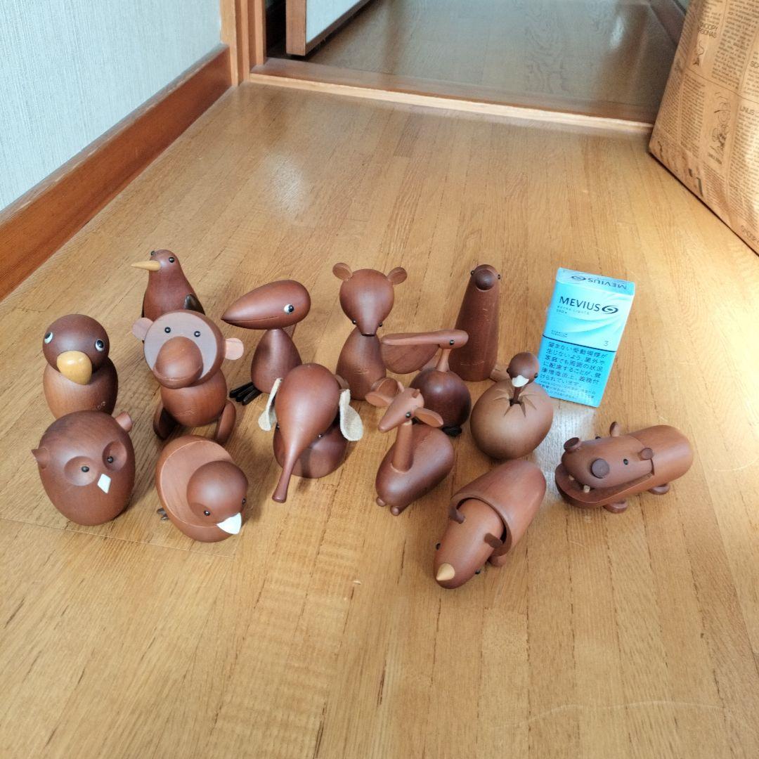 昭和レトロ　木製　オブジェ　動物