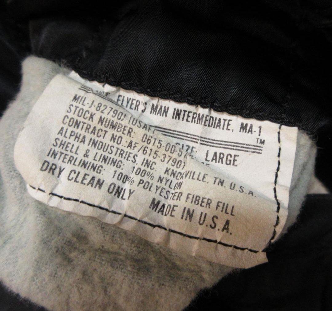 USA製　90s ALPHA INDUSTRIES　MA-1　フライト