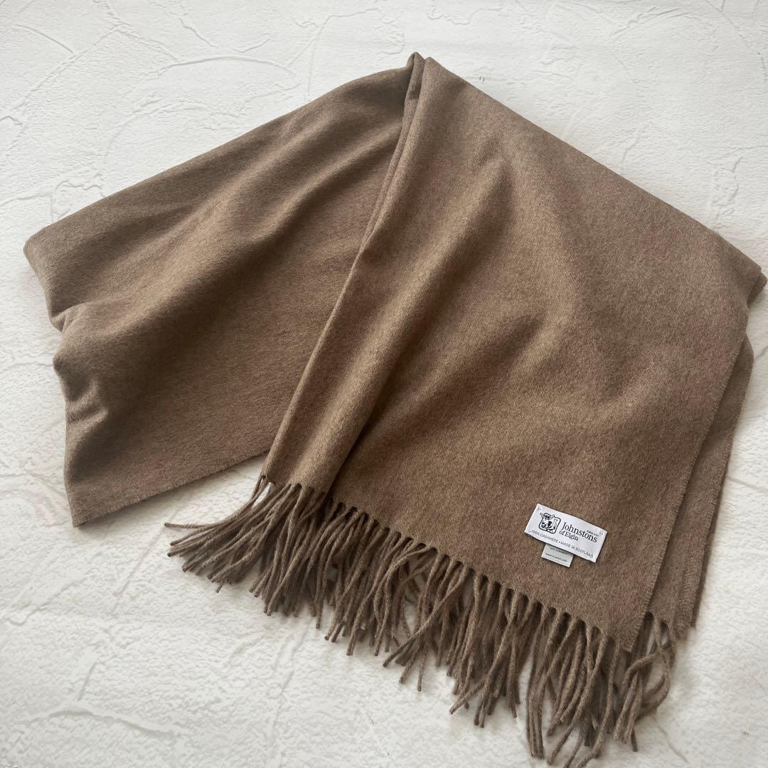 美品 ジョンストンズ カシミヤ100%大判ストール