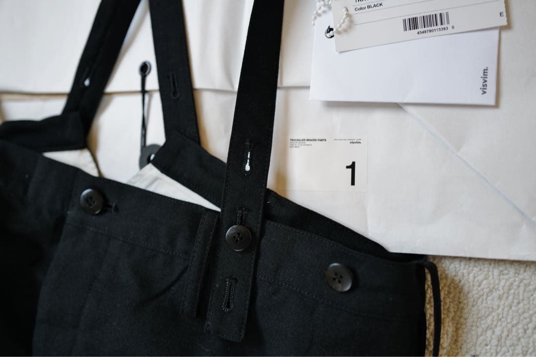 パンツ visvim TRAVAILLER BRACES PANTS BLACK