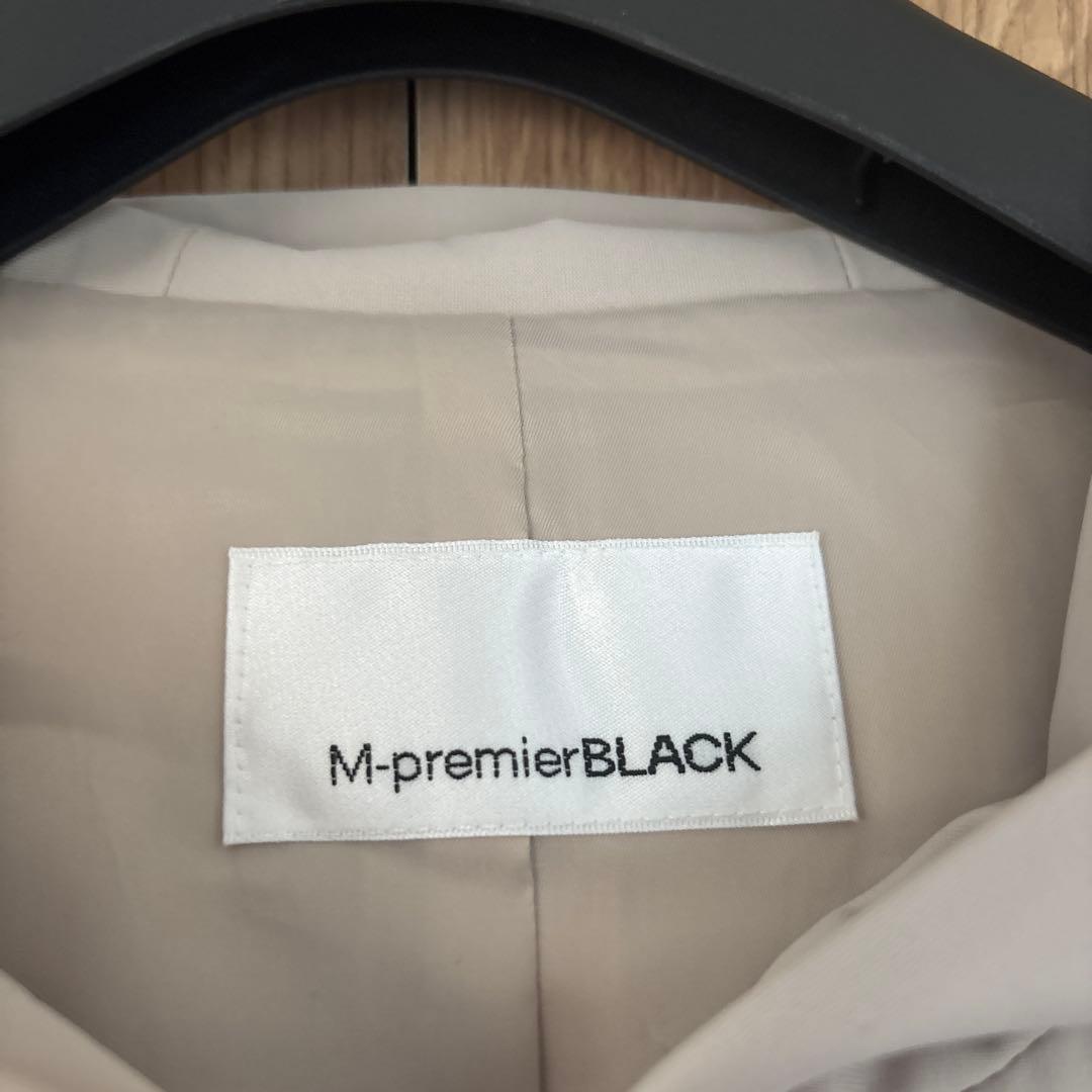 M-premierBLACK フーディジップアップトレンチコート　36