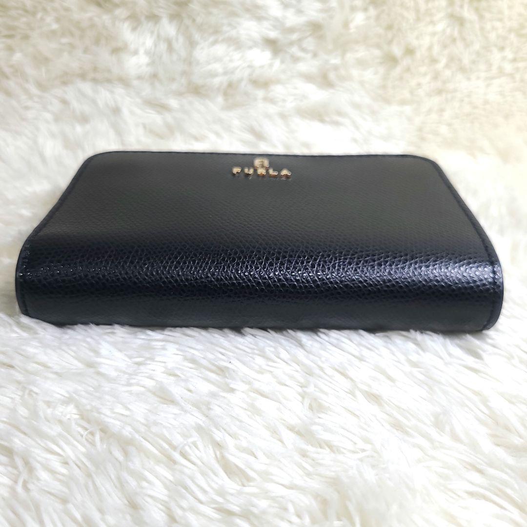 FURLA フルラ カメリア 二つ折り財布 現行ロゴ レザー ブラック