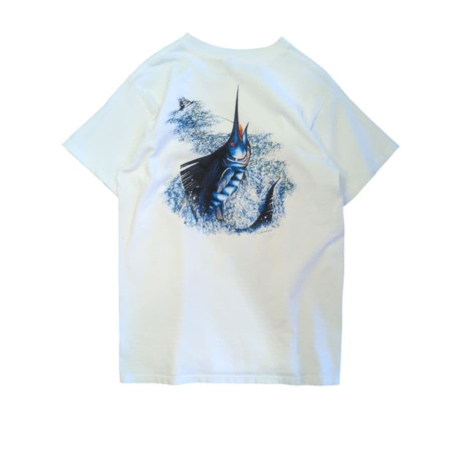 90s DELTA　FISH　ART　T-SHIRT　カジキ