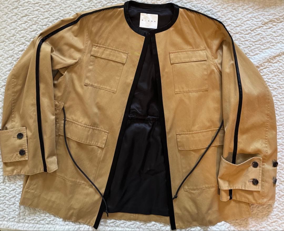 m*様 【美品】CINOH ベージュ ジャケット M コットン 春 秋 大人カジ