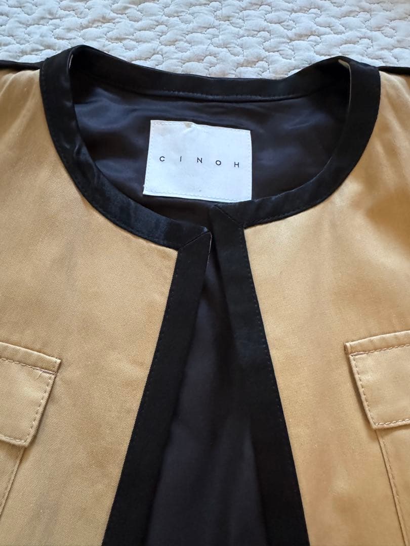 m*様 【美品】CINOH ベージュ ジャケット M コットン 春 秋 大人カジ