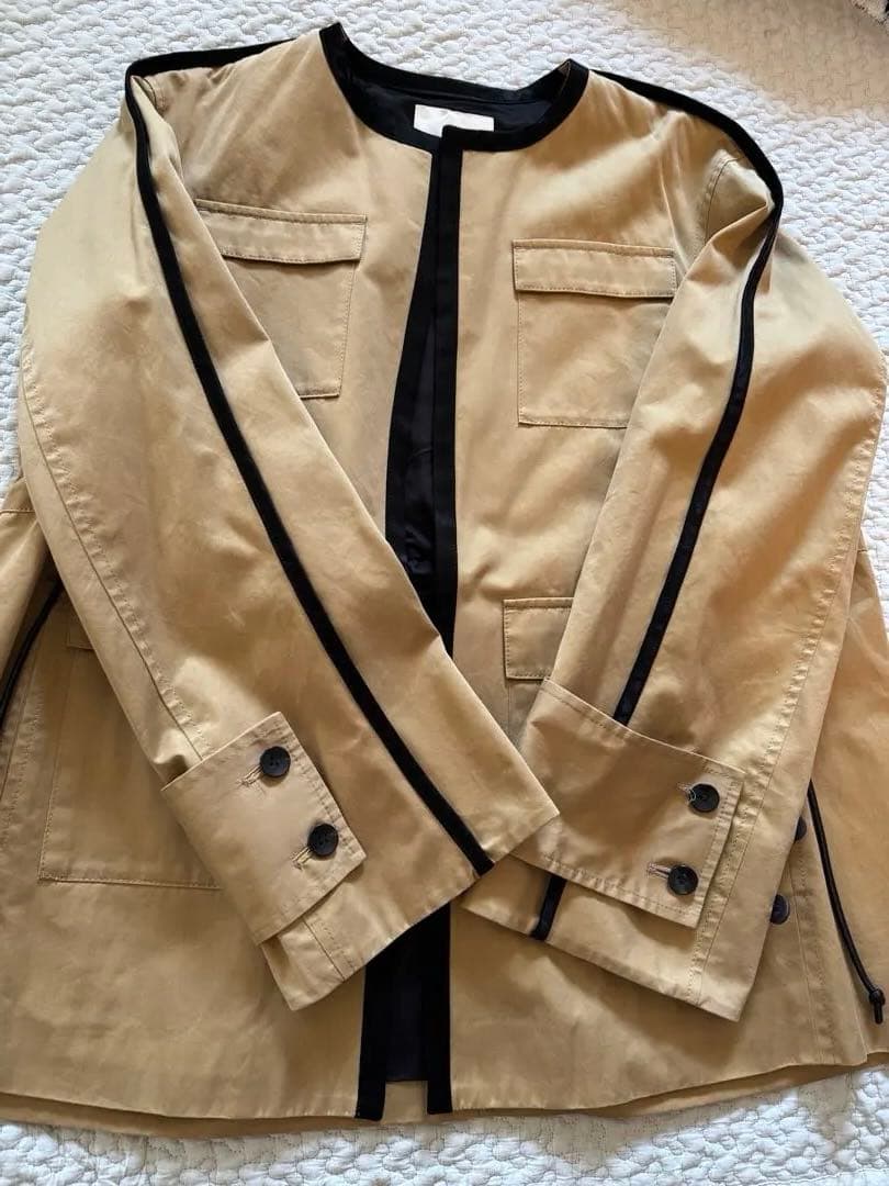 m*様 【美品】CINOH ベージュ ジャケット M コットン 春 秋 大人カジ