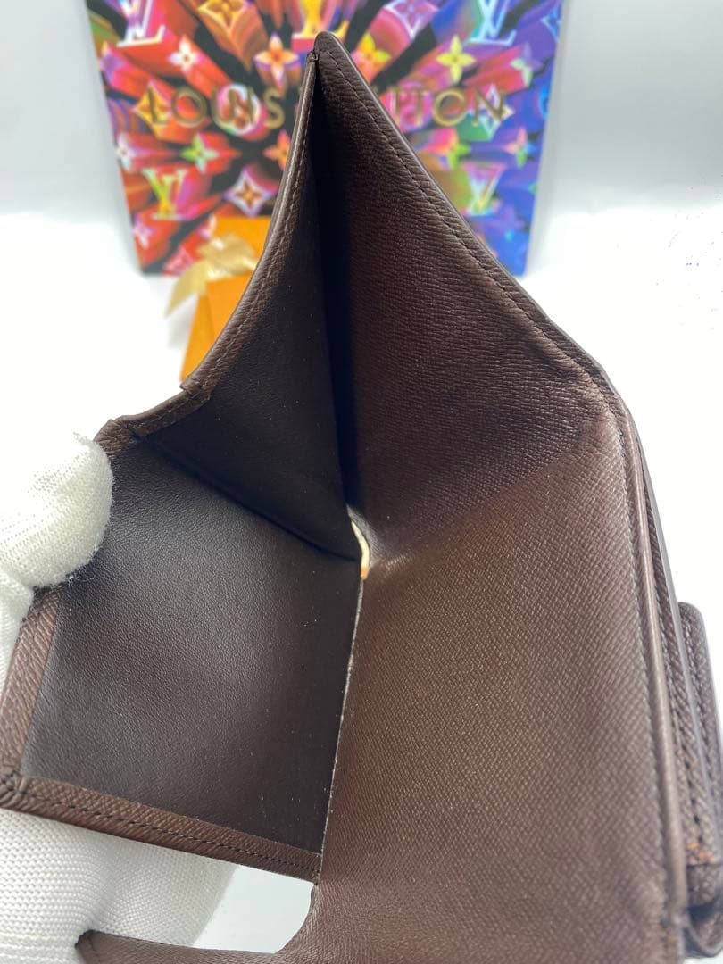 美品★ルイヴィトン ダミエ エベヌ ポルトフォイユ エリーズ 三つ折り財布