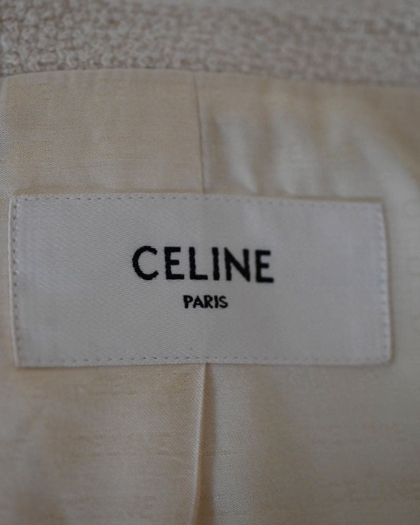 セリーヌ CELINE ツイードジャケット ベルヌイユ カシミア