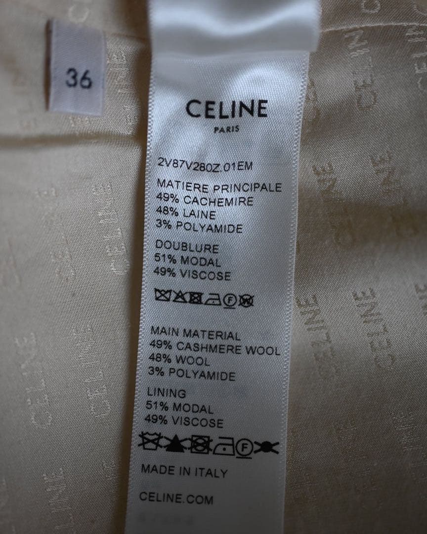 セリーヌ CELINE ツイードジャケット ベルヌイユ カシミア