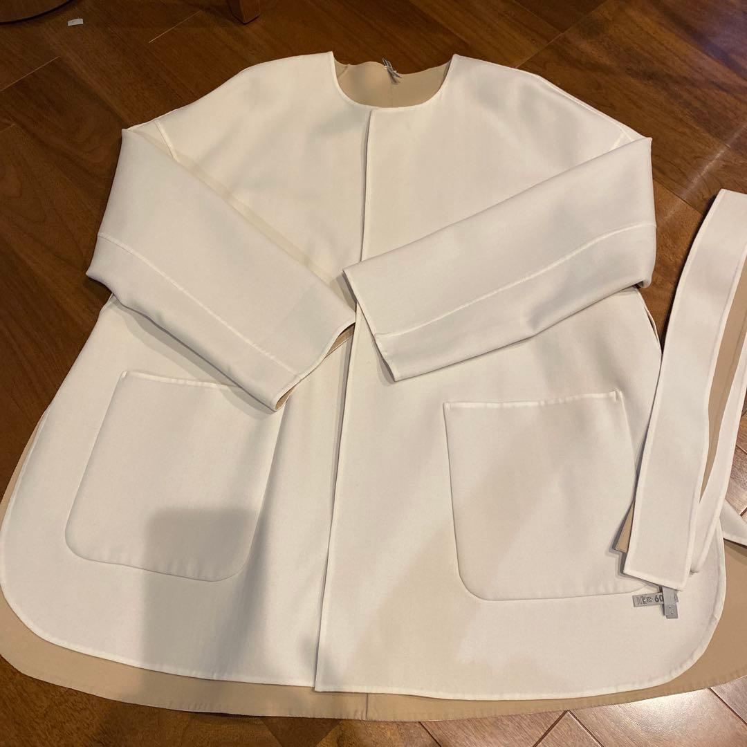 も*こ様 本日値下げ【美品】アナイ　コート　ノーカラーアイボリー系　３６