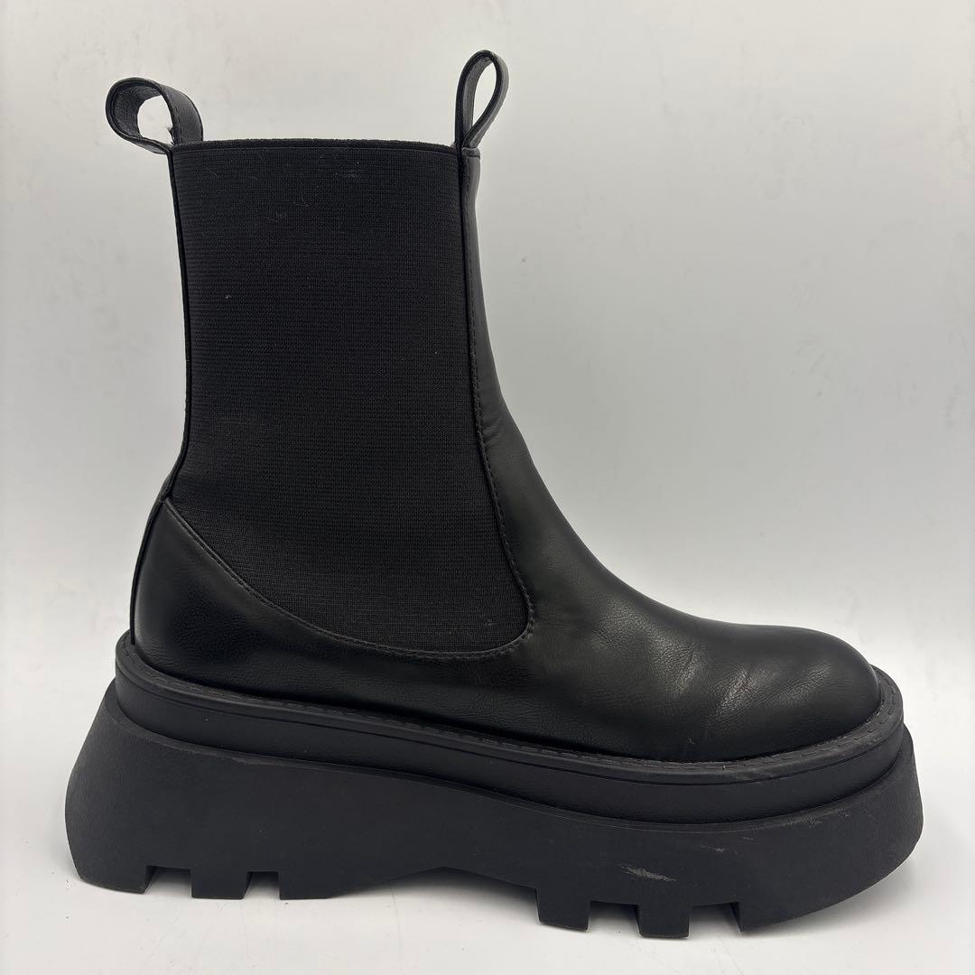 シールームリンMouldSoleサイドゴアショートブーツ【S】22.5～23 黒