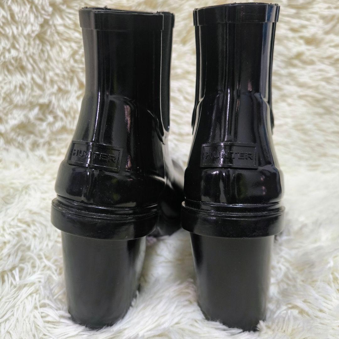 【美品】HUNTER ハンター レインブーツ サイドゴアブラック サイズUK5