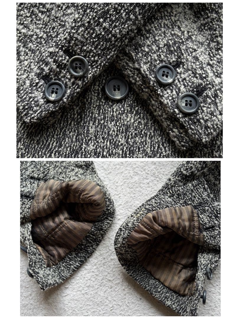 【美品】ジョルジオアルマーニ テーラードジャケット ツイード XL グレー 伊製