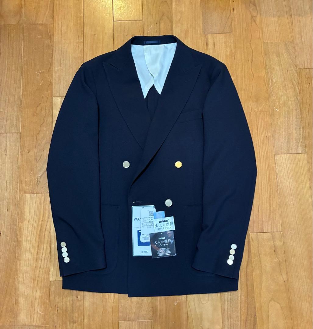 SHIPS Colors ネイビー ダブルブレスト ブレザー上着