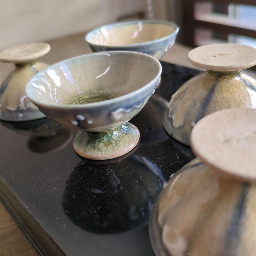 骨董 盃 酒器 おふけ 瀬戸 陶器 5つ アンティーク