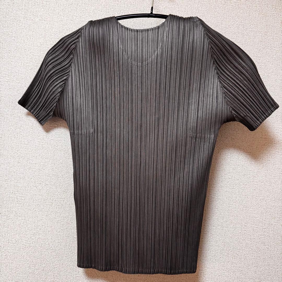 プリーツプリーズ　半袖カットソー　グレー　pleats please 半袖