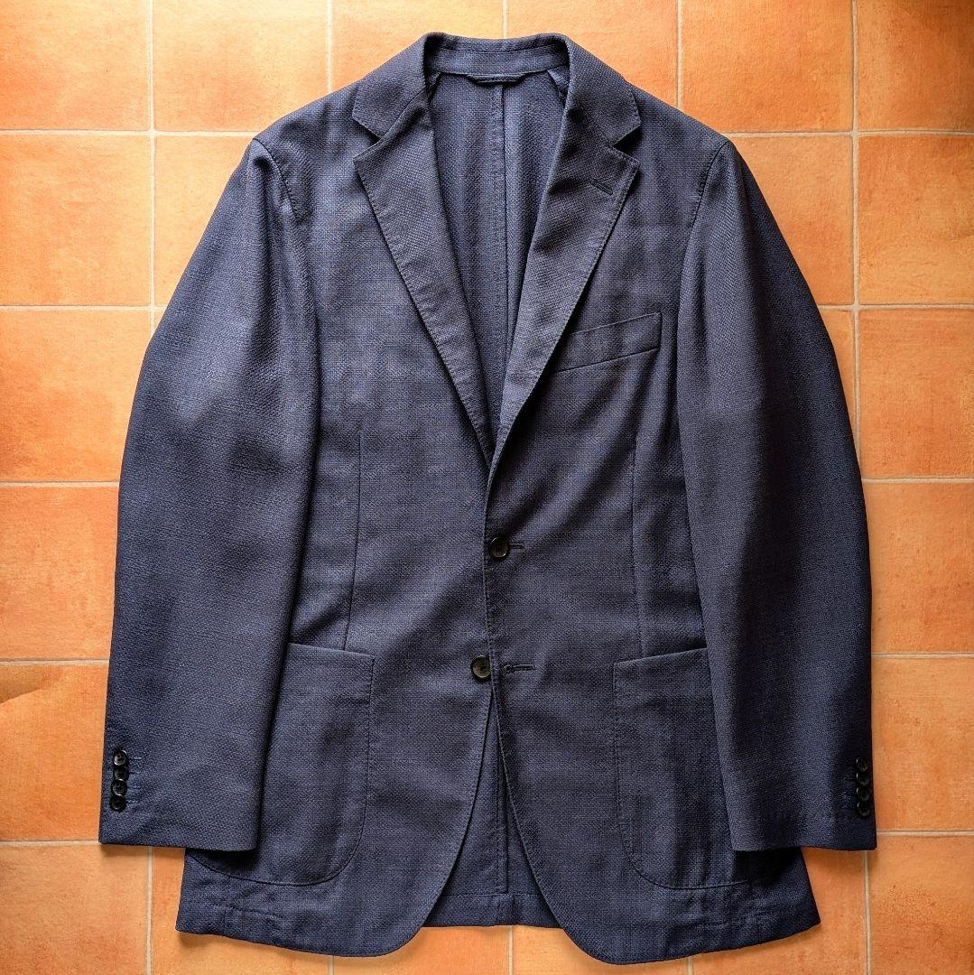 【近年モデル】Belvest ホップサック ネイビー ジャケット 44サイズ